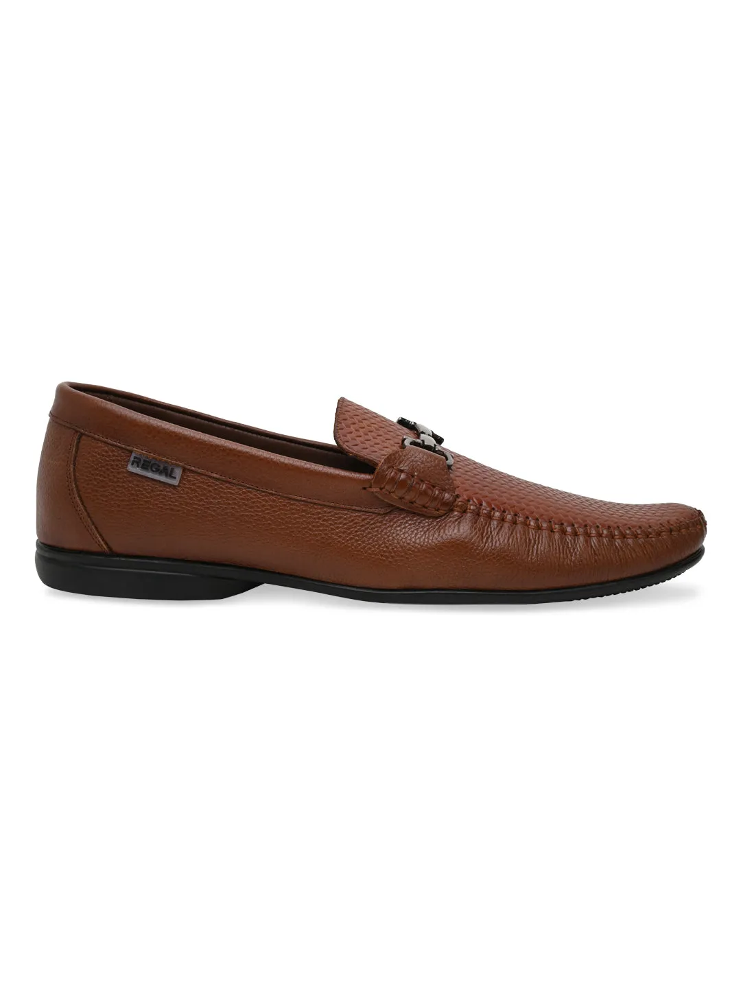Regal Mens Textured Leather Loafers
