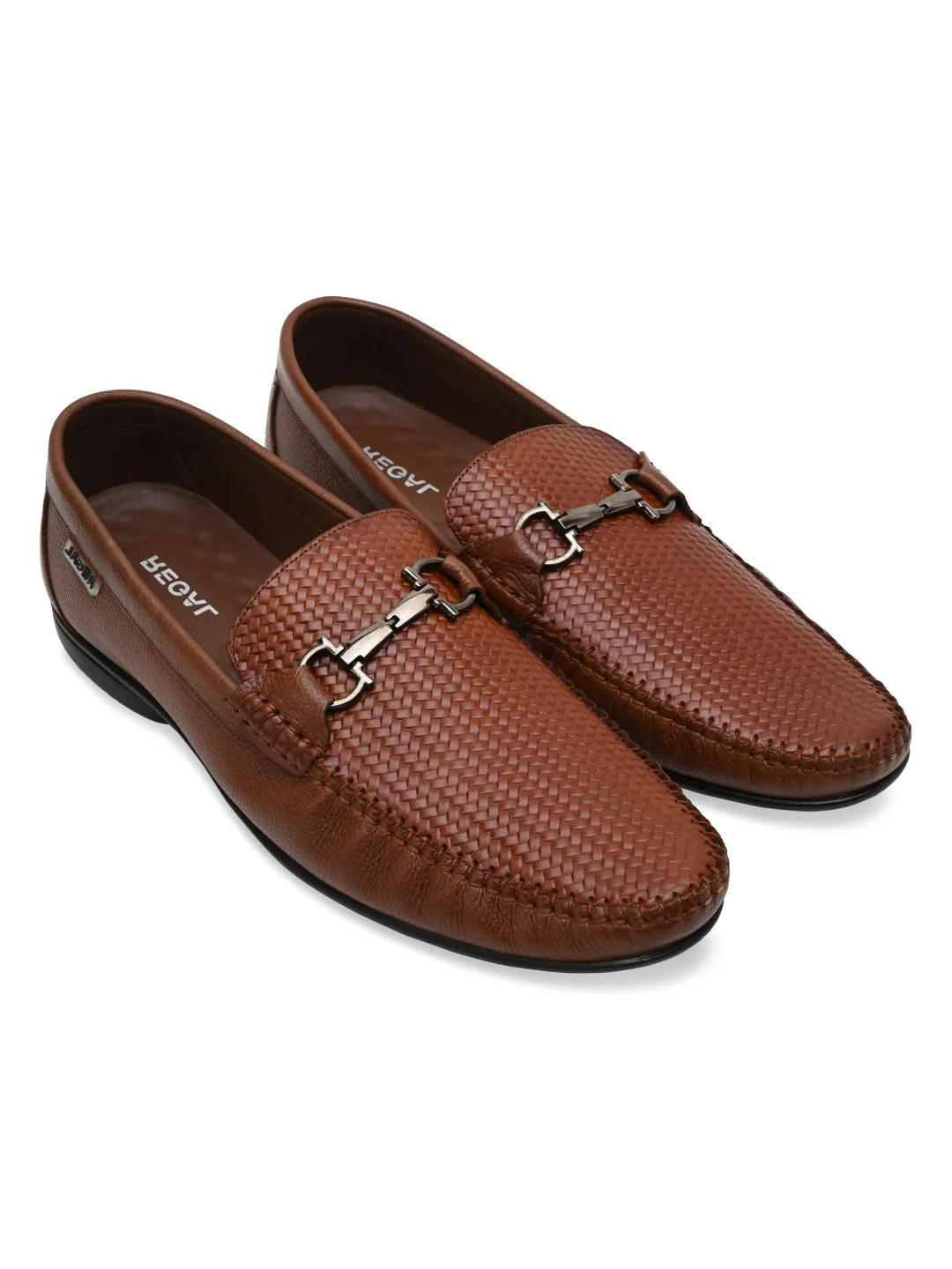 Regal Mens Textured Leather Loafers
