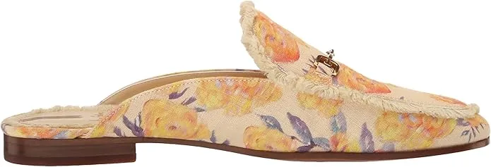 Sam Edelman Linnie Apricot Multi Fray Slip On Round Toe Flat Dress Mules Shoes