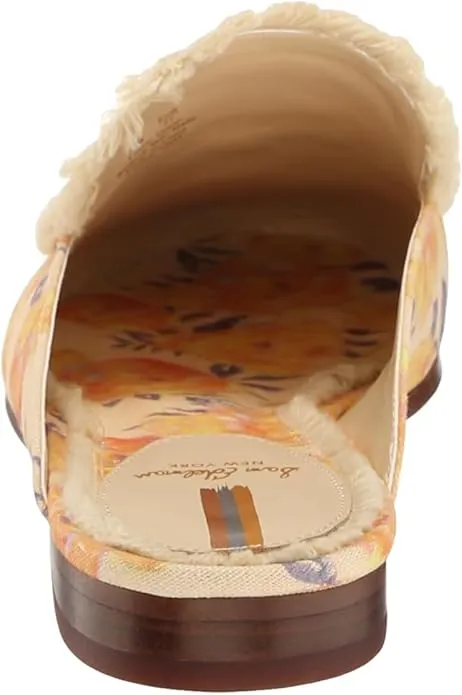 Sam Edelman Linnie Apricot Multi Fray Slip On Round Toe Flat Dress Mules Shoes