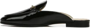 Sam Edelman Linnie Black Patent Slip On Round Toe Flat Dress Fashion Mules Shoes