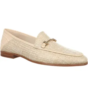 Sam Edelman Lior Eggshell Almond Toe Slip On Stacked Heel Fashion Classic Loafer