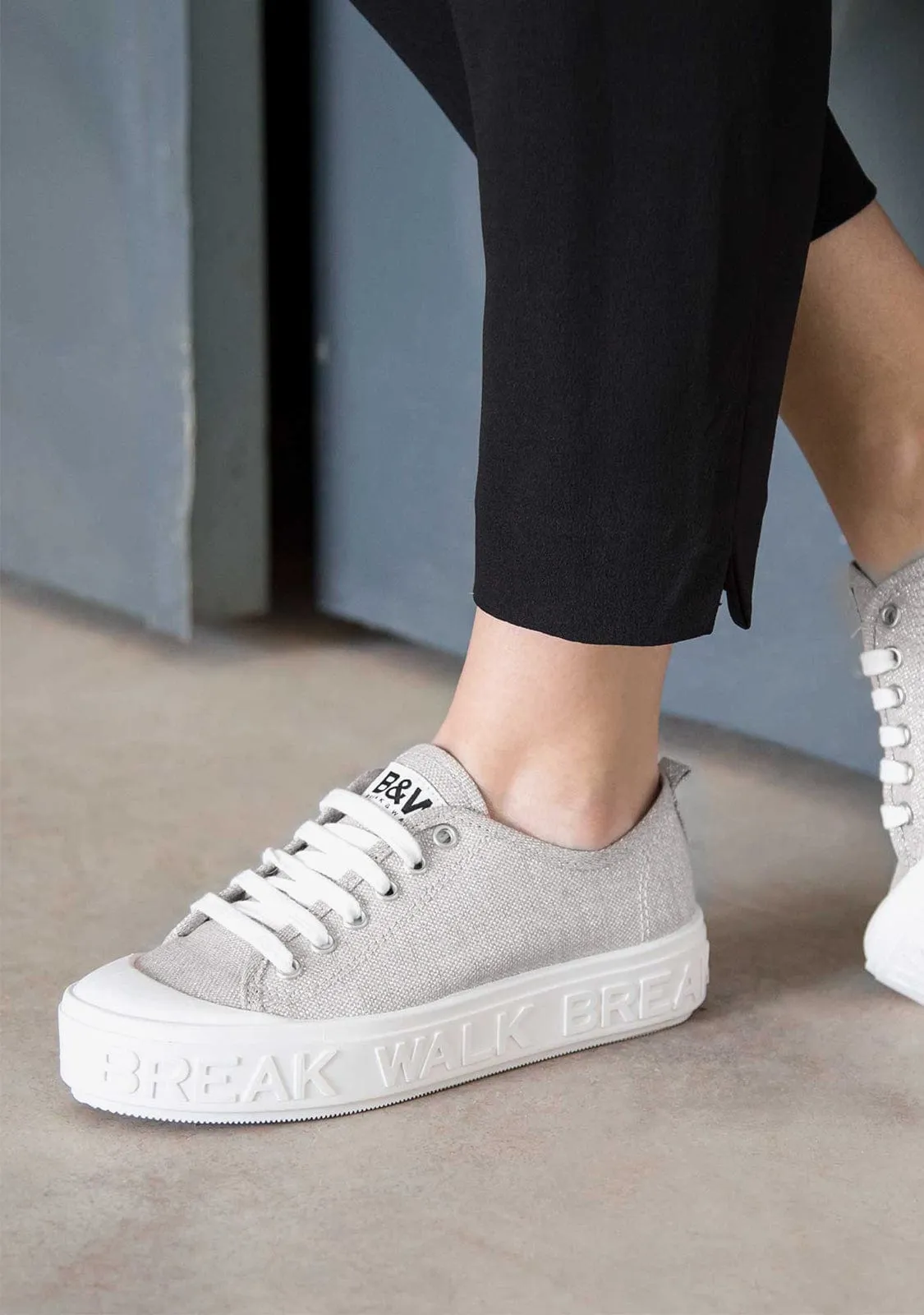 Sneakers Wicker Metal Silver