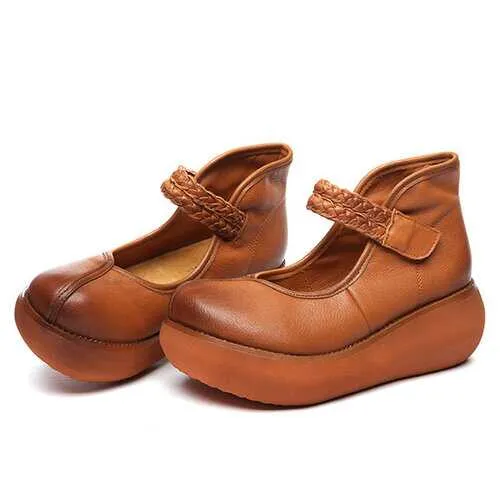 SOCOFY Soft Flat Leather Loafers