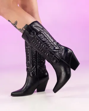 Southern Belle Black Cowboy Boots