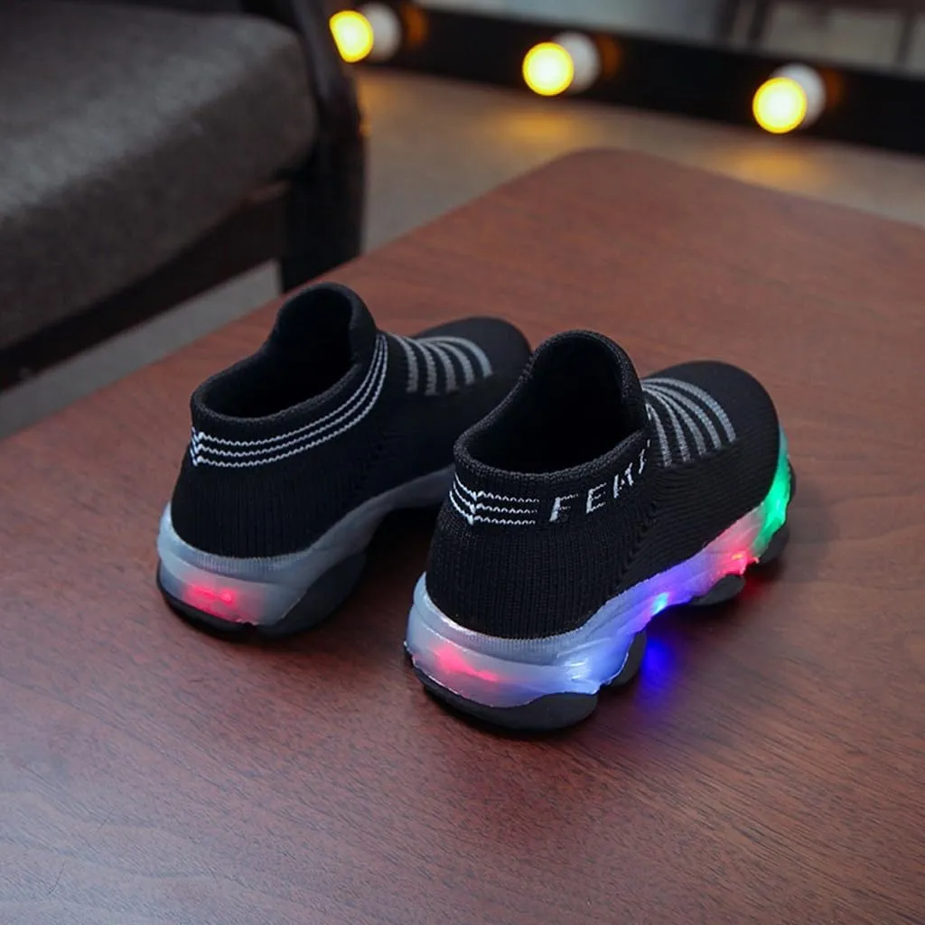 Sport Shoes Girls Boys Children Baby Run Casual Letter Led Luminous Mesh Baby Shoes Size 3 Girls Shoes