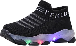 Sport Shoes Girls Boys Children Baby Run Casual Letter Led Luminous Mesh Baby Shoes Size 3 Girls Shoes