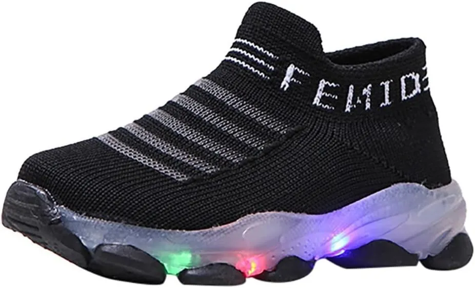 Sport Shoes Girls Boys Children Baby Run Casual Letter Led Luminous Mesh Baby Shoes Size 3 Girls Shoes