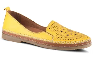 Spring Step Women's Ingrid Loafers- Navy/ Yellow