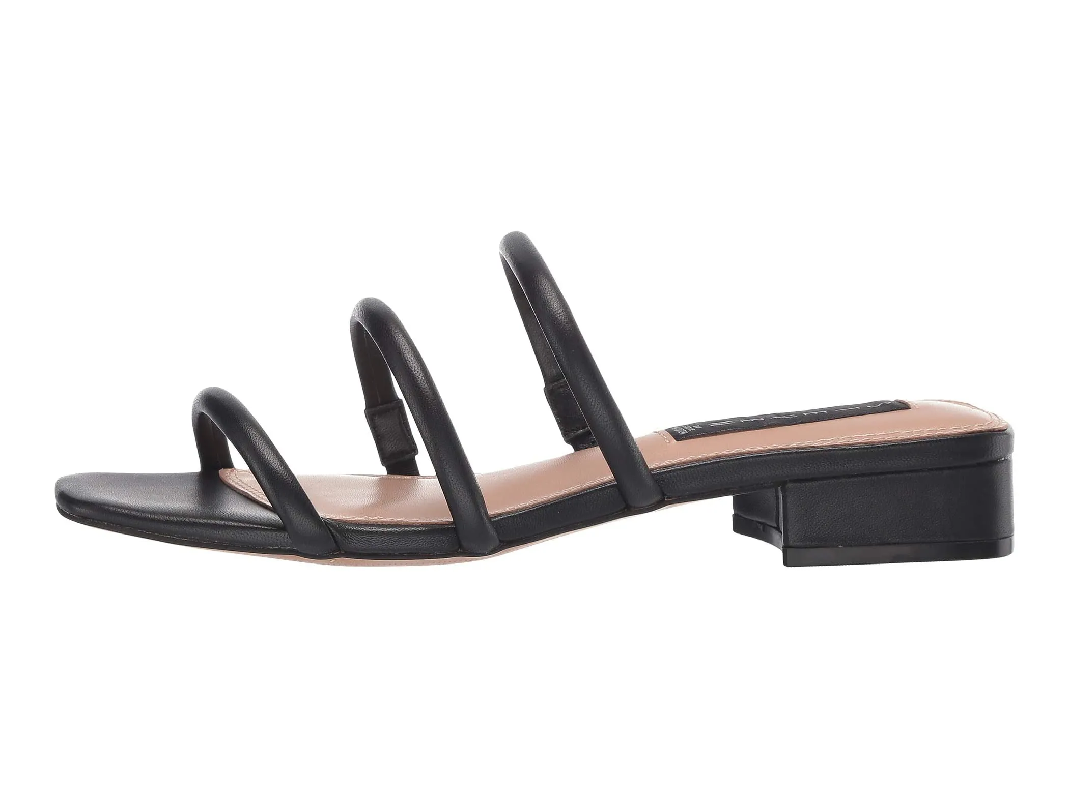 Steve Madden Womens HADES Slip On Pointed toe Flat Slide Sandals BLACK LEATHER