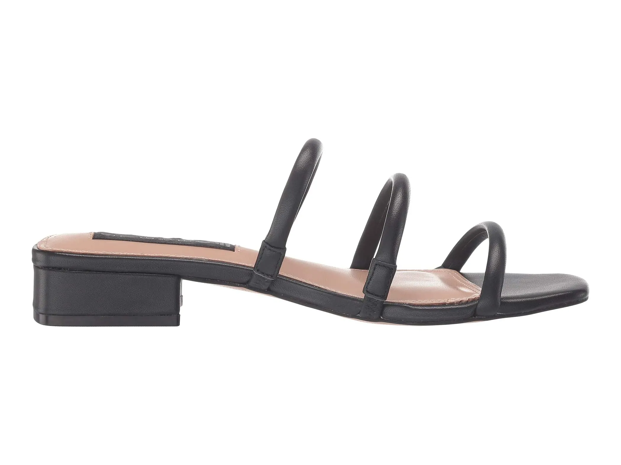 Steve Madden Womens HADES Slip On Pointed toe Flat Slide Sandals BLACK LEATHER