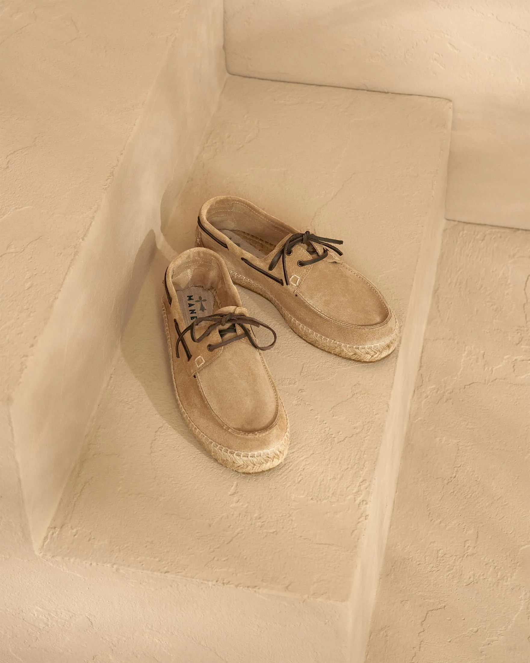 Suede Boat-Shoes Espadrilles - M28K0 - Hamptons Washed Beige