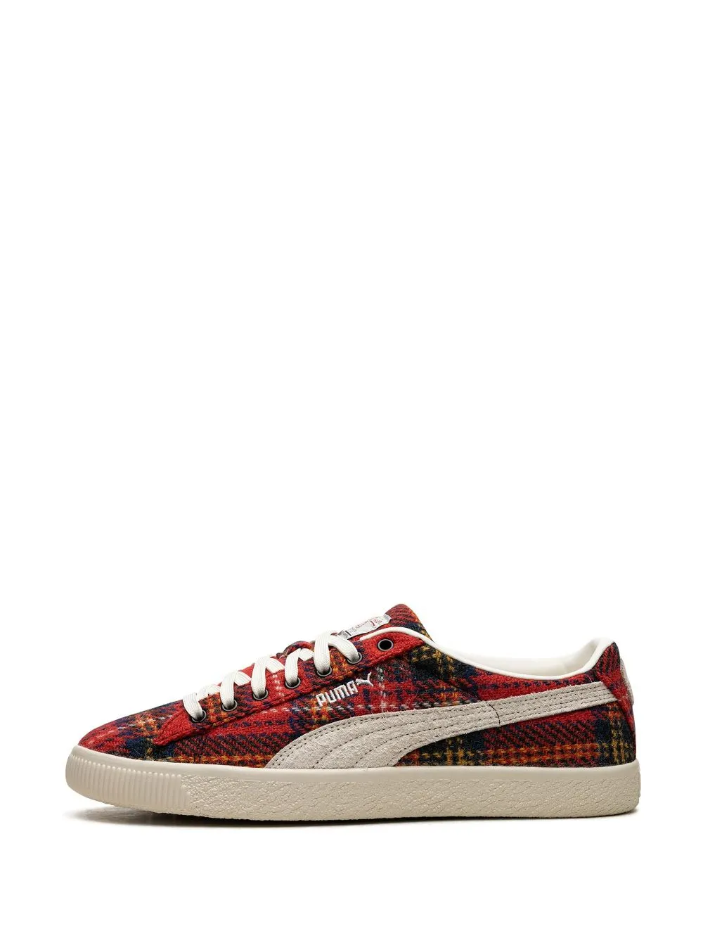 Suede VTG Harris Tweed "Frosted Ivory/Red" sneakers