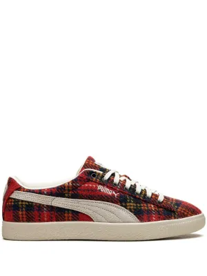 Suede VTG Harris Tweed "Frosted Ivory/Red" sneakers