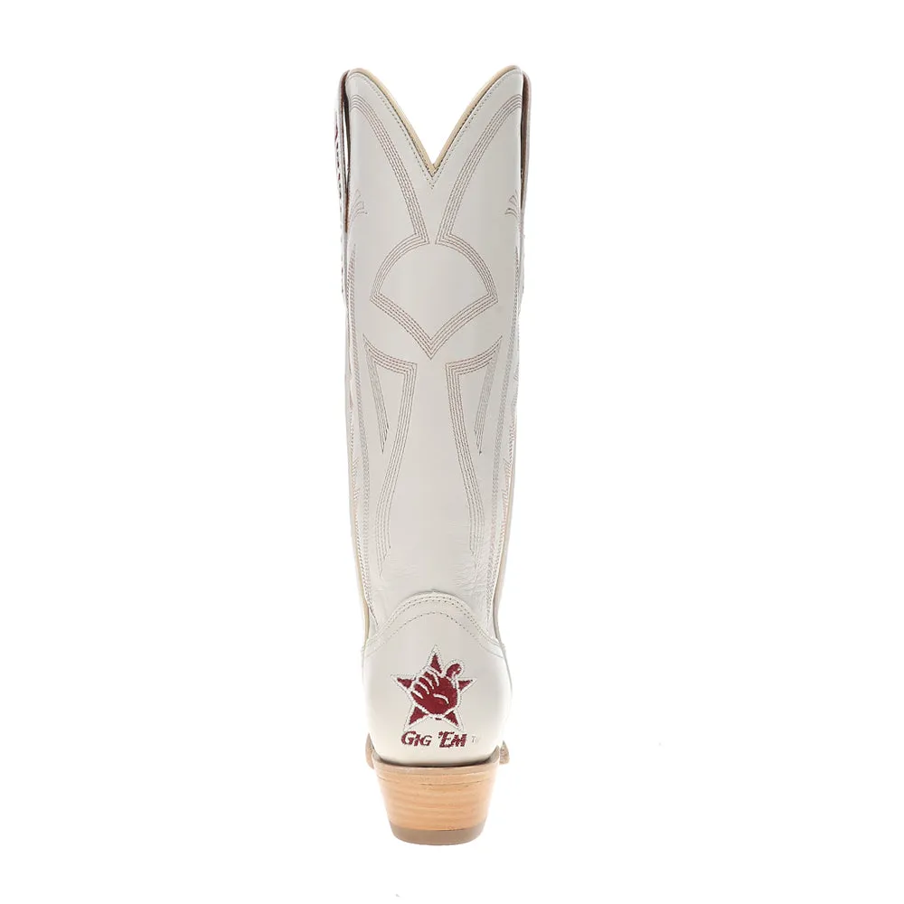 Texas A&M University Gameday Embroidered Logo Snip Toe Cowboy Boots