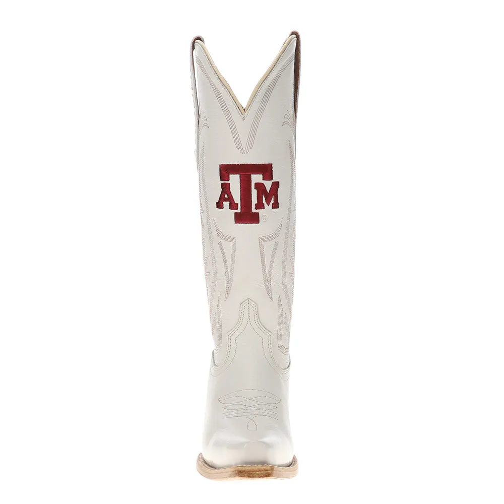 Texas A&M University Gameday Embroidered Logo Snip Toe Cowboy Boots