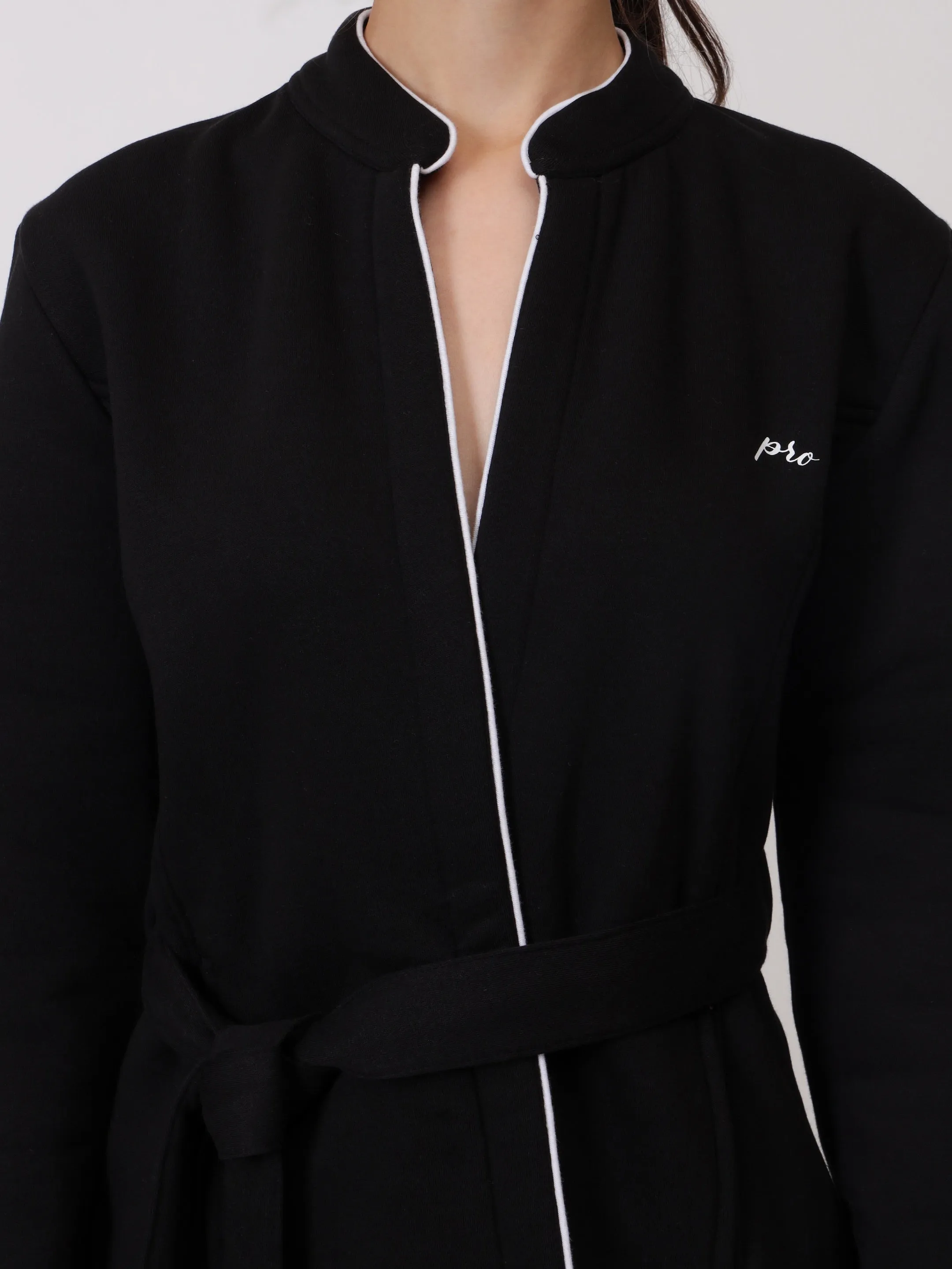 Timeless Black Belted Coat Sweatshirt