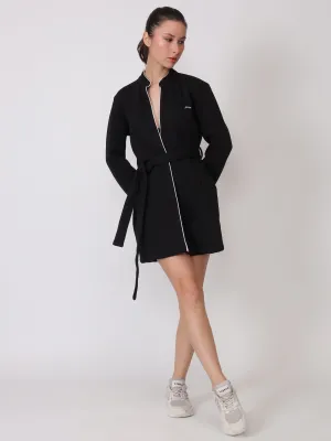 Timeless Black Belted Coat Sweatshirt