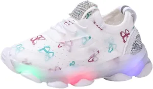 Toddler Baby Light Up Shoes Kids Boys Girls Non Slip LED Flashing Sneakers Breathable Wide Mesh Tennis Sport Shoes