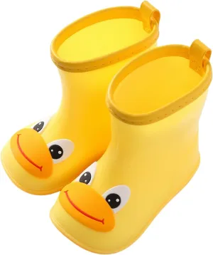 Toddler Boys Girls Rain Boots Baby Kids Easy-on Rain shoes Non Slip Lightweight Shoes
