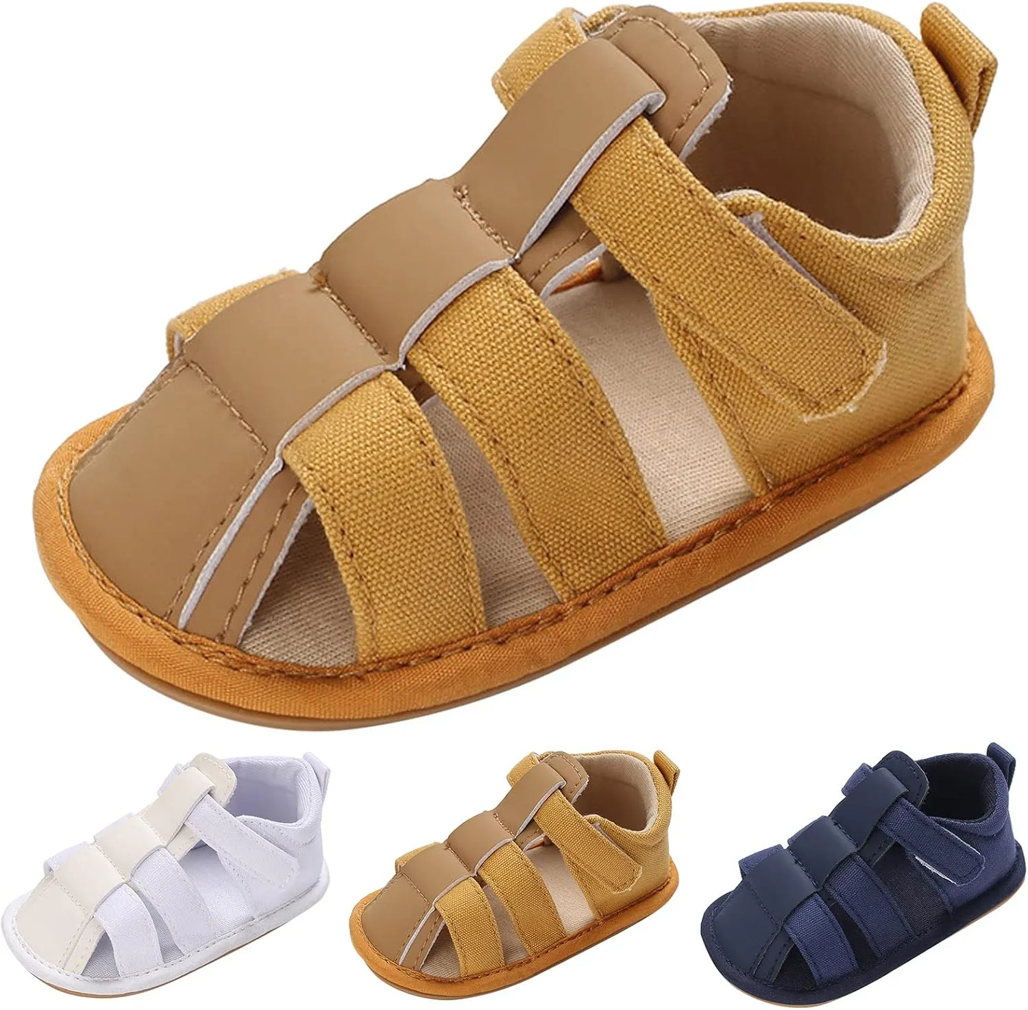 Toddler Canvas Ankle Sandals Open Toe Strap Flare Non Slip Summer Shoes Infant Newborn Breathable Gladiator Sandals