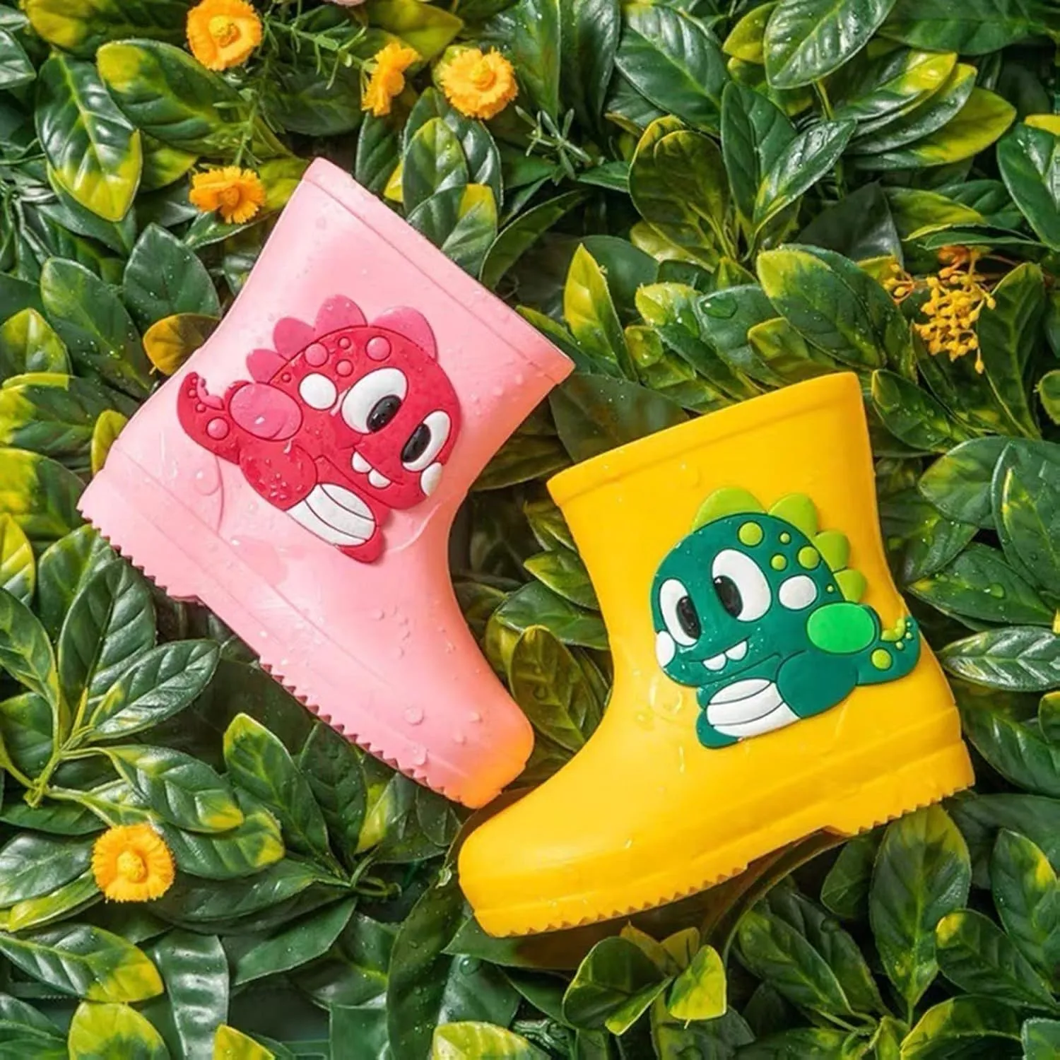 Toddler Dinosaur Rain Boots,Waterproof Rubber Boots Kids Rain Boots for Girls Boys Unisex-Child Outdoor Rain Shoes