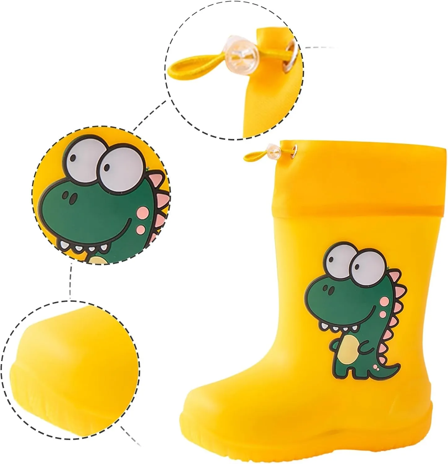 Toddler Kids Rain Boots Baby Cartoon Cute Non Slip Rain Shoes Children Easy On Waterproof Boots For Boys And Girls School