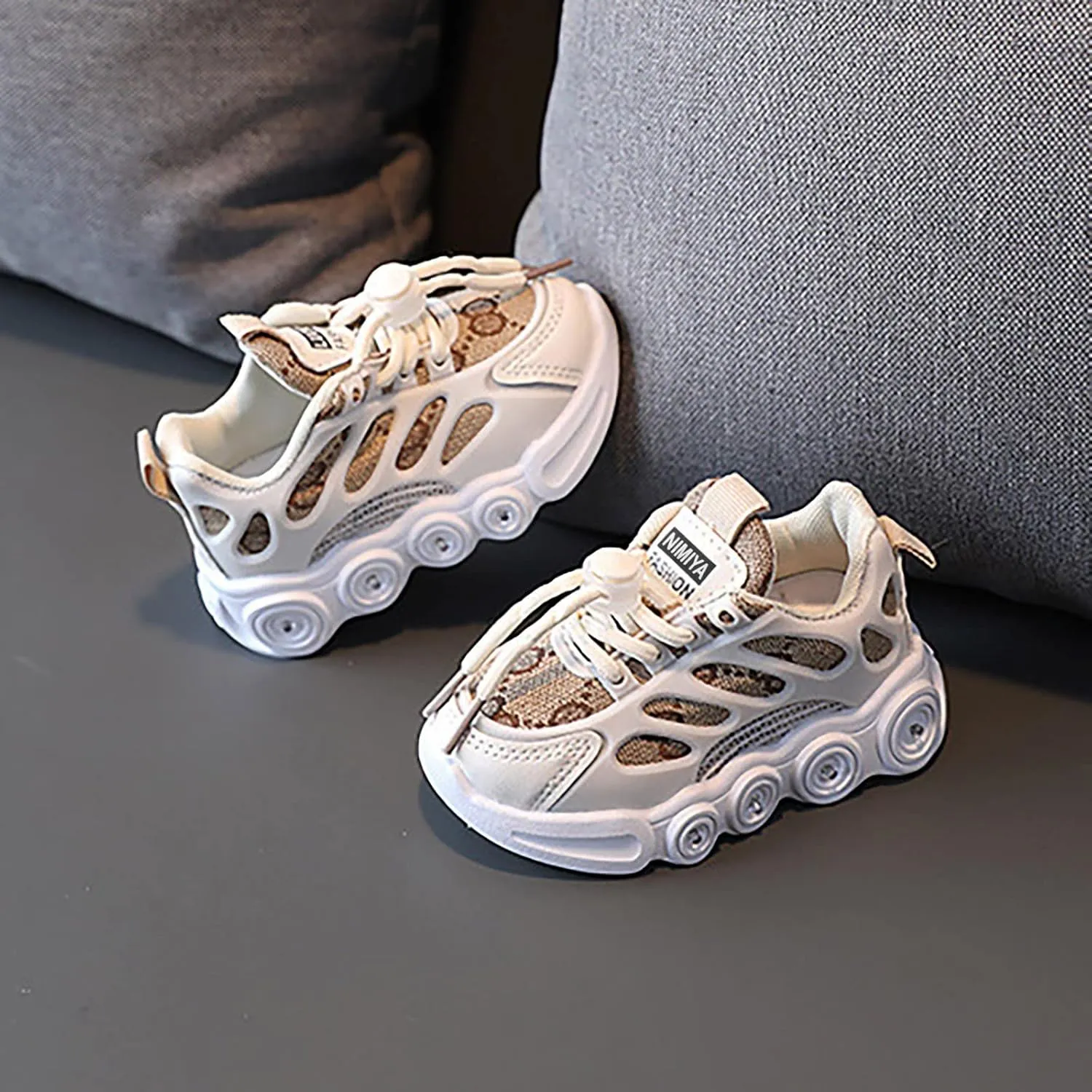 Toddler Light Up Sneakers Kids Athletic Sport Walking Shoes with Adjustable Strap for Girls Boys Casual Shoes