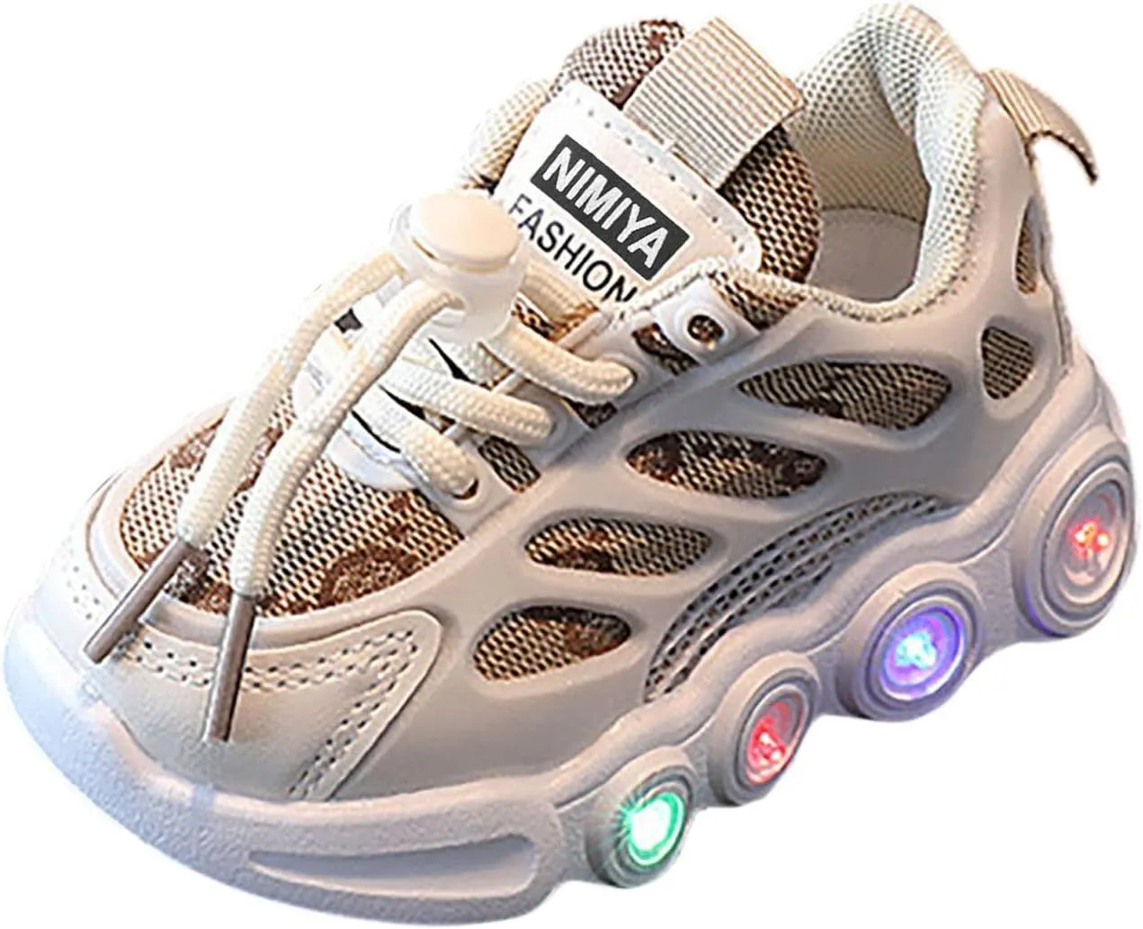 Toddler Light Up Sneakers Kids Athletic Sport Walking Shoes with Adjustable Strap for Girls Boys Casual Shoes