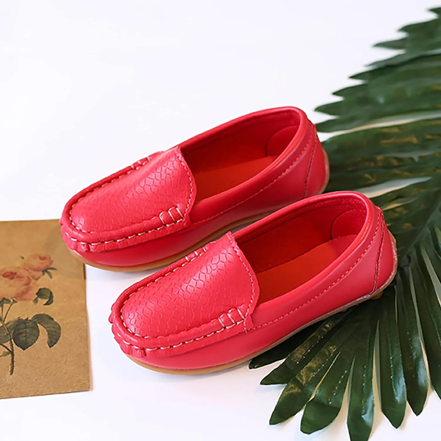 Toddler Little Kid Boys Girls Soft Slip On Loafers Dress Flat Shoes Boat Shoes Casual Shoes Girls Black Dress