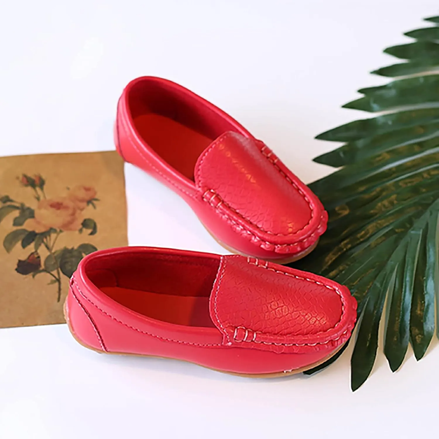 Toddler Little Kid Boys Girls Soft Slip On Loafers Dress Flat Shoes Boat Shoes Casual Shoes Girls Black Dress