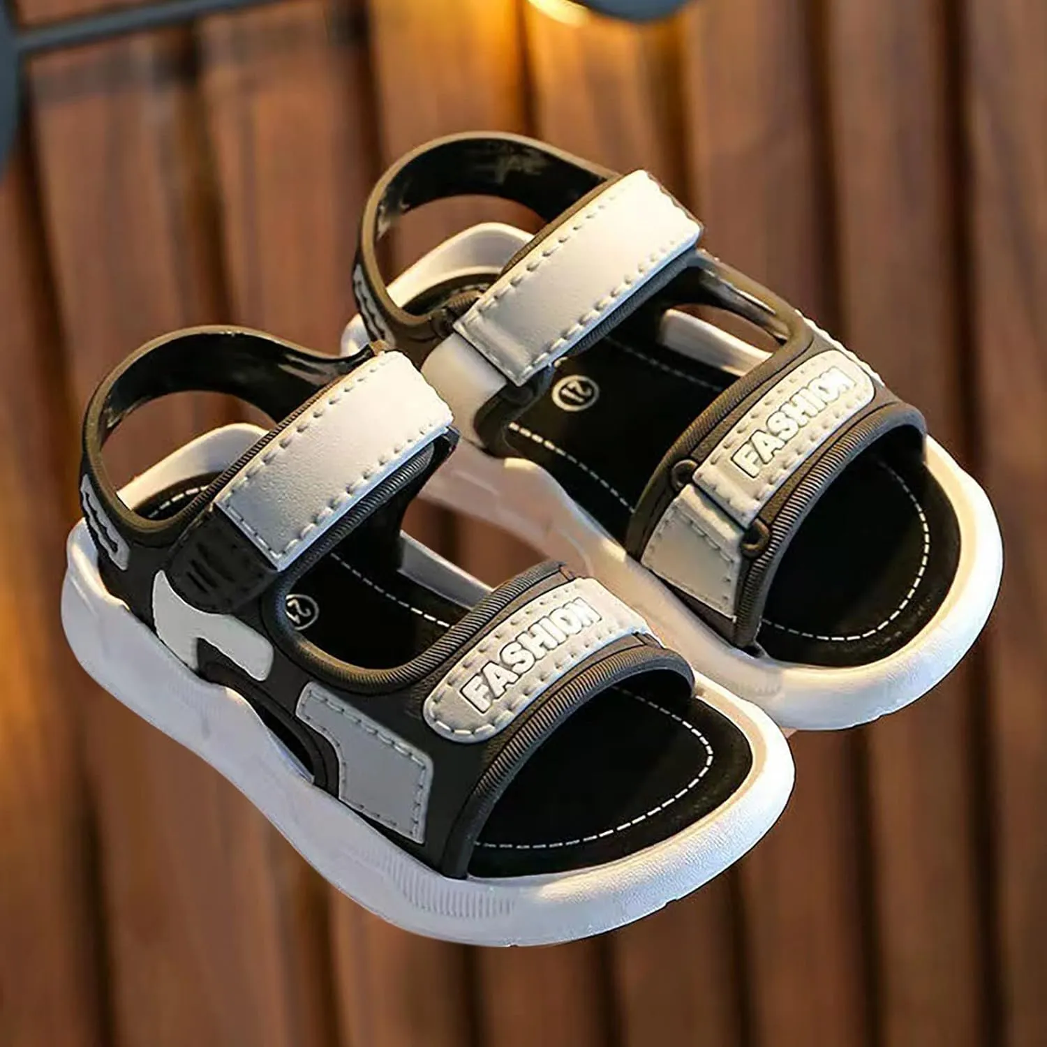 Toddler Open Toe Foam Sandals Summer Flat Wide Shoes Baby Boys Girls Summer Outdoor Fashion Loafers With Strap Soft