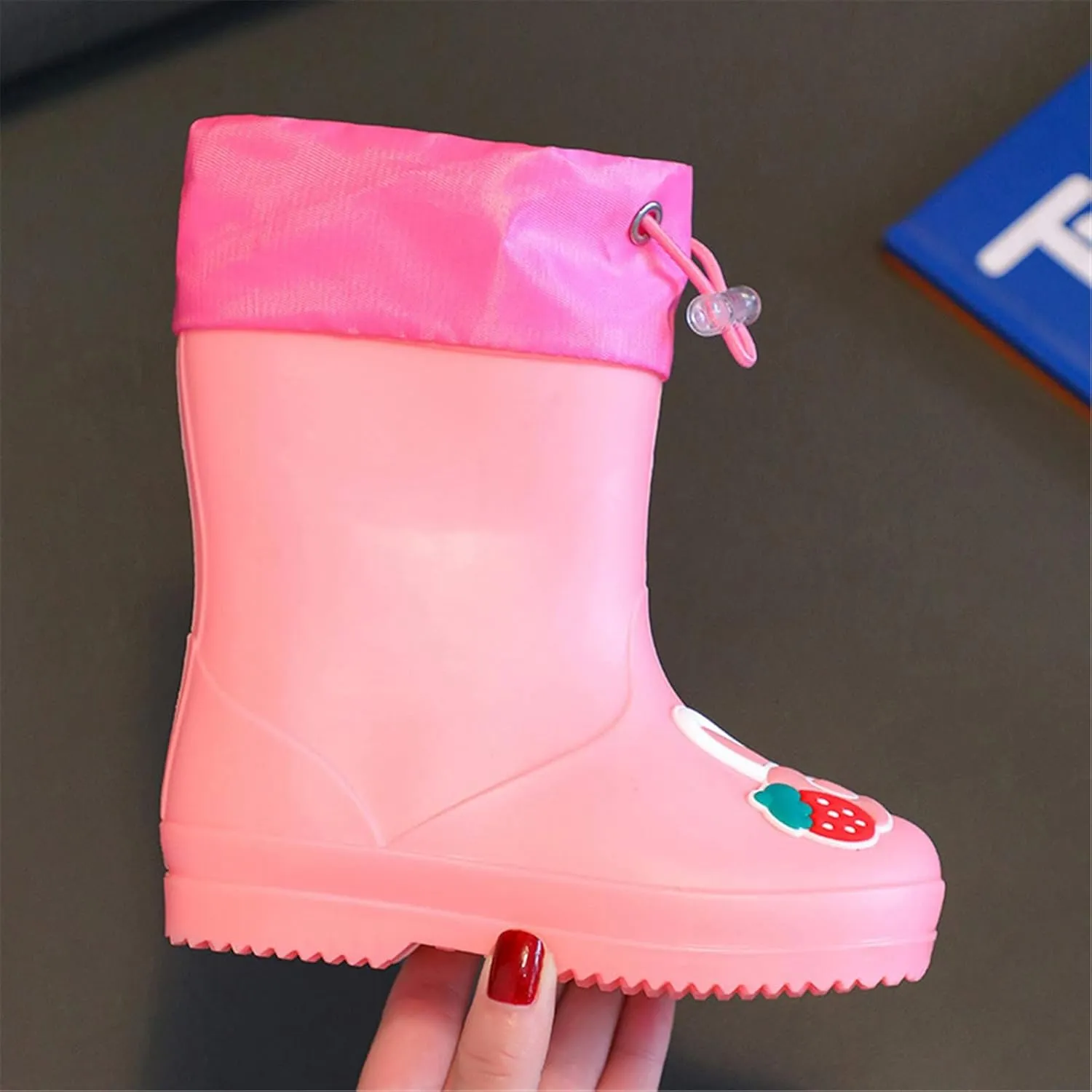 Toddler Rain Boots Waterproof Rubber Boots Kids Bunny Rain Boots for Girls,Unisex-Child Outdoor Lined Rain Boots