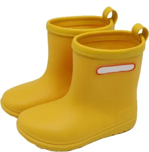 Toddler Rain Boots with Easy On Handles Boys Girls Non-Slip Lightweight Insulated Rain Shoes Kids Rubber Baby Girl Boots