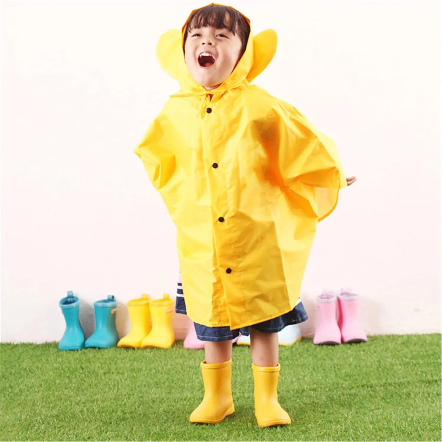 Toddler Rain Boots with Easy On Handles Boys Girls Non-Slip Lightweight Insulated Rain Shoes Kids Rubber Baby Girl Boots