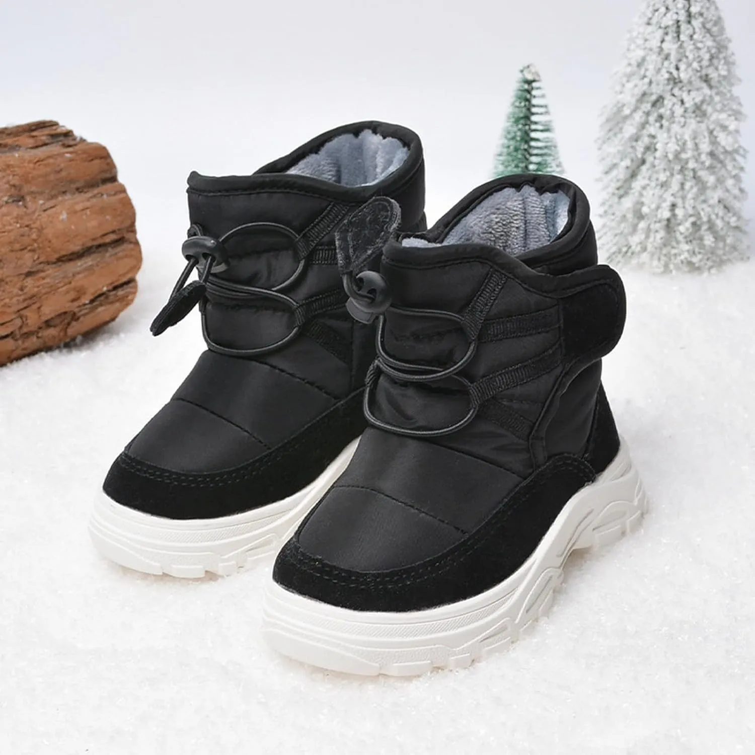 Toddler Snow Booties Open Toe Winter Ski Shoes Boys Kids Childrens Soft Sole Non Slip Fuzzy Warm Shoes Fashion Comfy