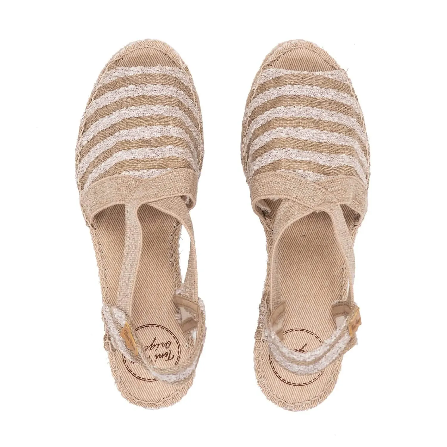 Vegan Cotton Wedge Espadrille with Stripes For Women - Breda-LP