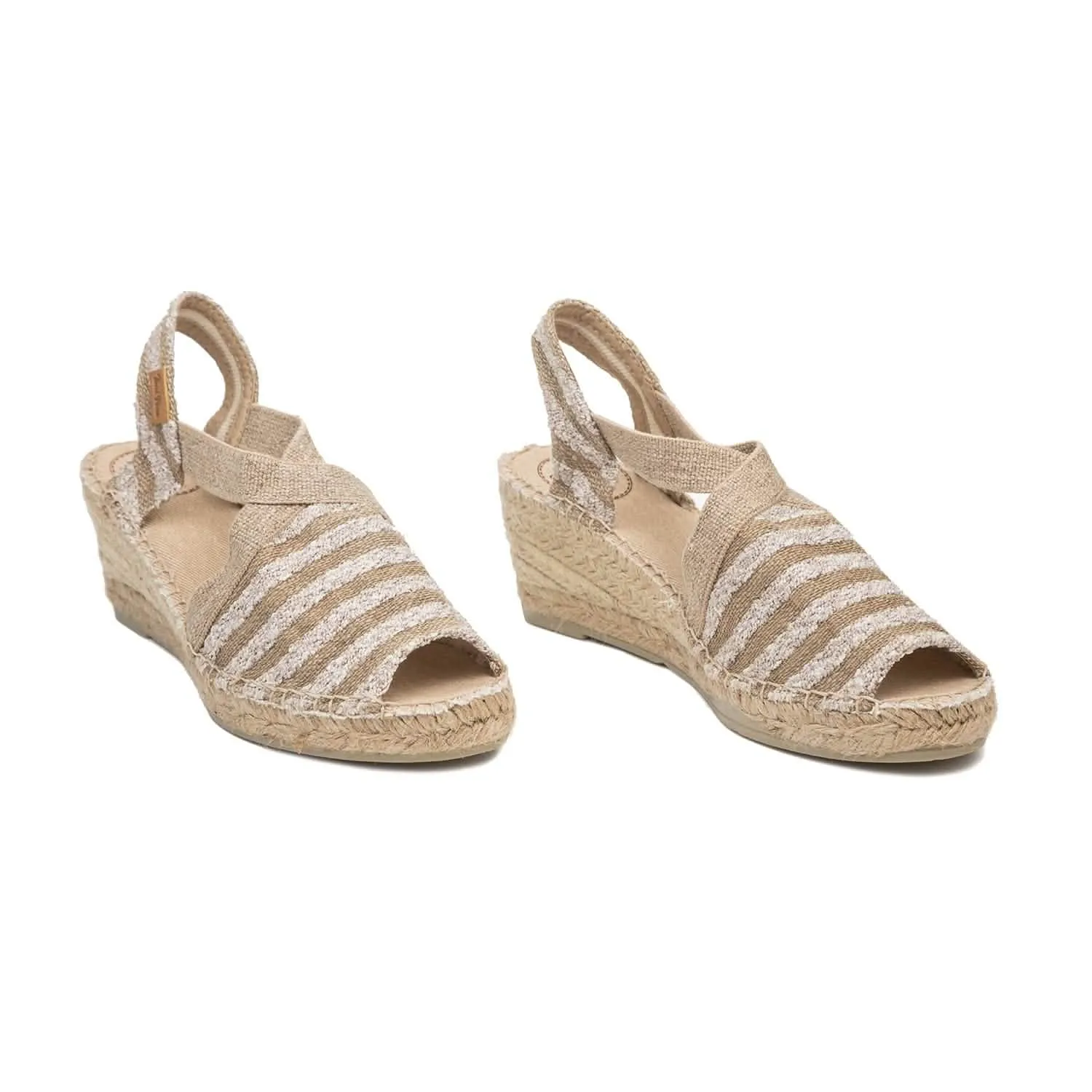 Vegan Cotton Wedge Espadrille with Stripes For Women - Breda-LP