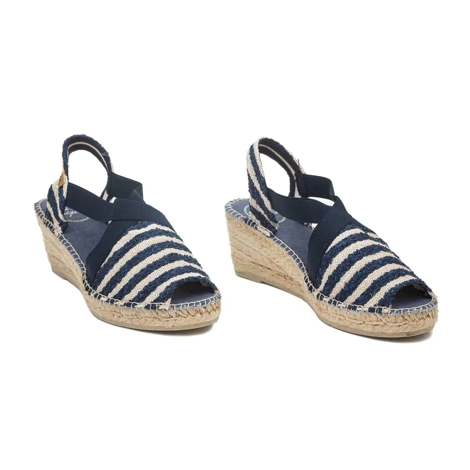 Vegan Cotton Wedge Espadrille with Stripes For Women - Breda-LP