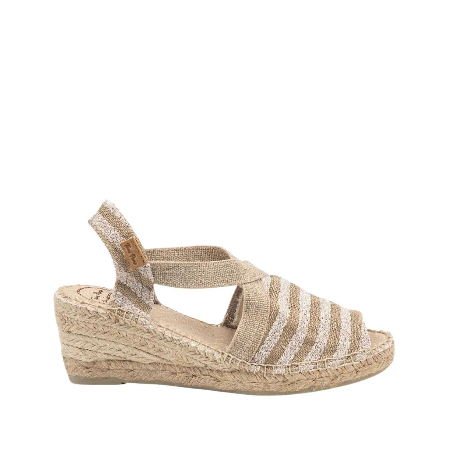 Vegan Cotton Wedge Espadrille with Stripes For Women - Breda-LP