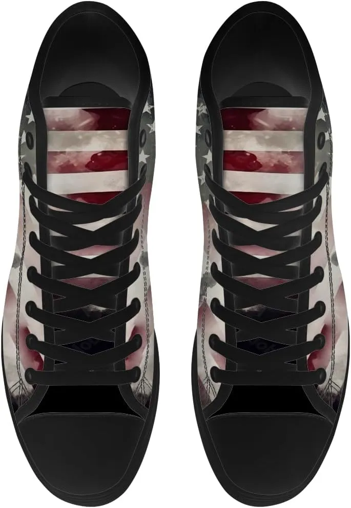 Veteran Shoes for Men Women Patriotic High Top Canvas Sneakers Lace Up Casual Walking Shoes Gifts for Dad Mom