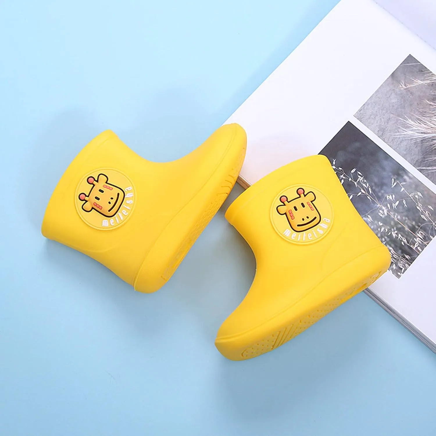 Waterproof Rain Boots for Kids Toddler Girls & Boys Fall Cartoon Anti-Slip Ankle Jelly Rainshoes