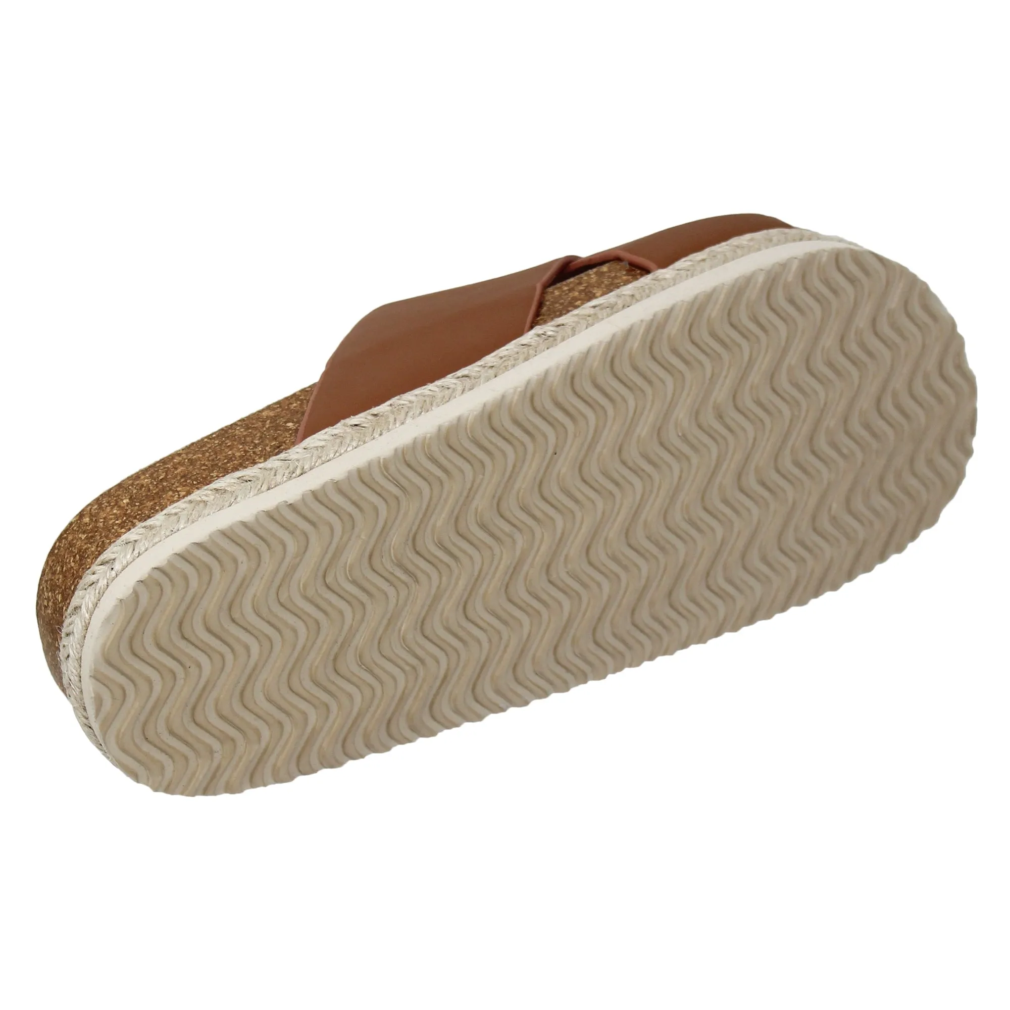 Women's Classic Criss Cross Platform Sandals Espadrilles Tan