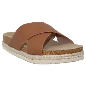 Women's Classic Criss Cross Platform Sandals Espadrilles Tan