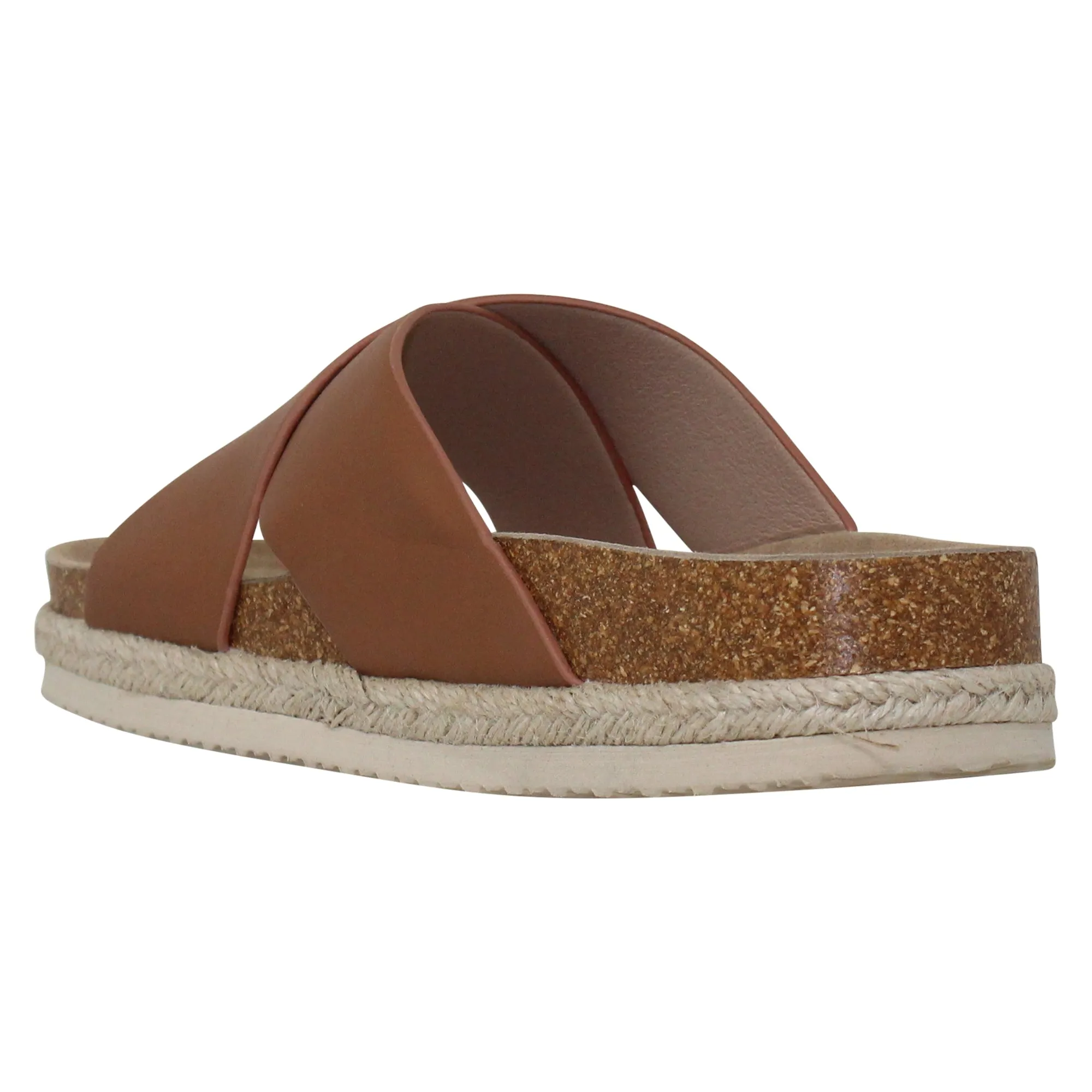 Women's Classic Criss Cross Platform Sandals Espadrilles Tan