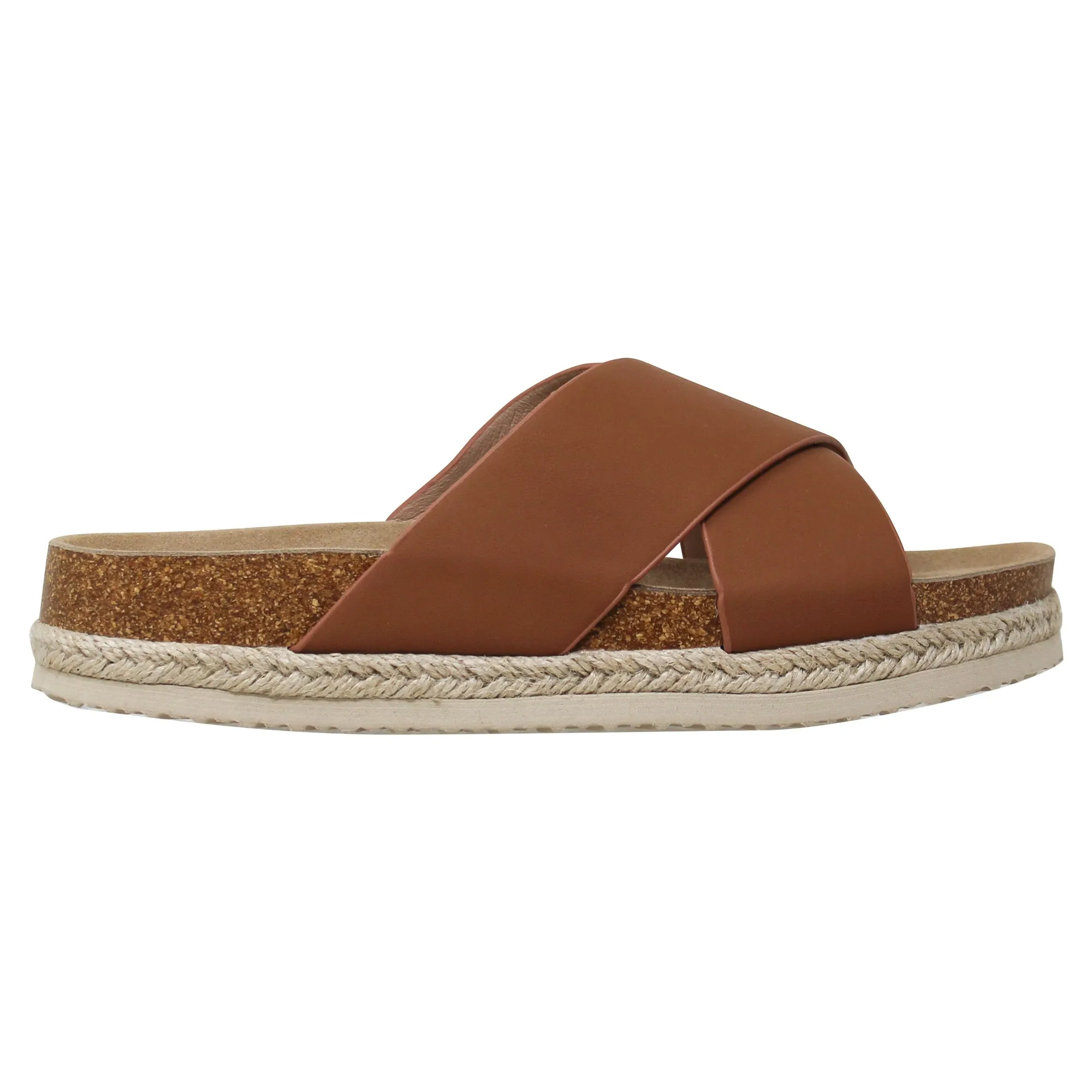 Women's Classic Criss Cross Platform Sandals Espadrilles Tan