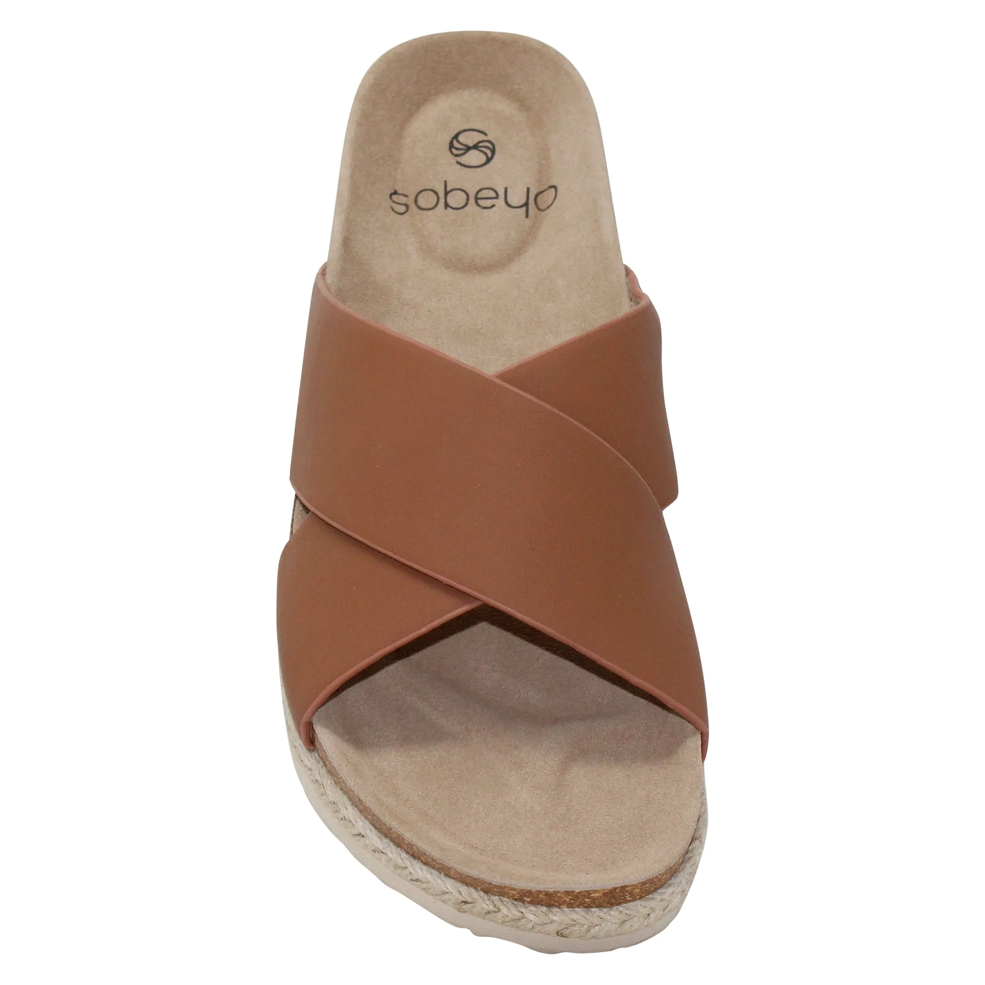 Women's Classic Criss Cross Platform Sandals Espadrilles Tan