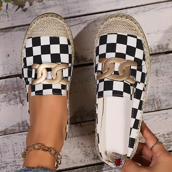 Women's Metallic Buckle Espadrille Mule Loafers 83487343C