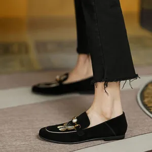 Women's Retro Embroidered Bee Slip-On Loafers 59068607S
