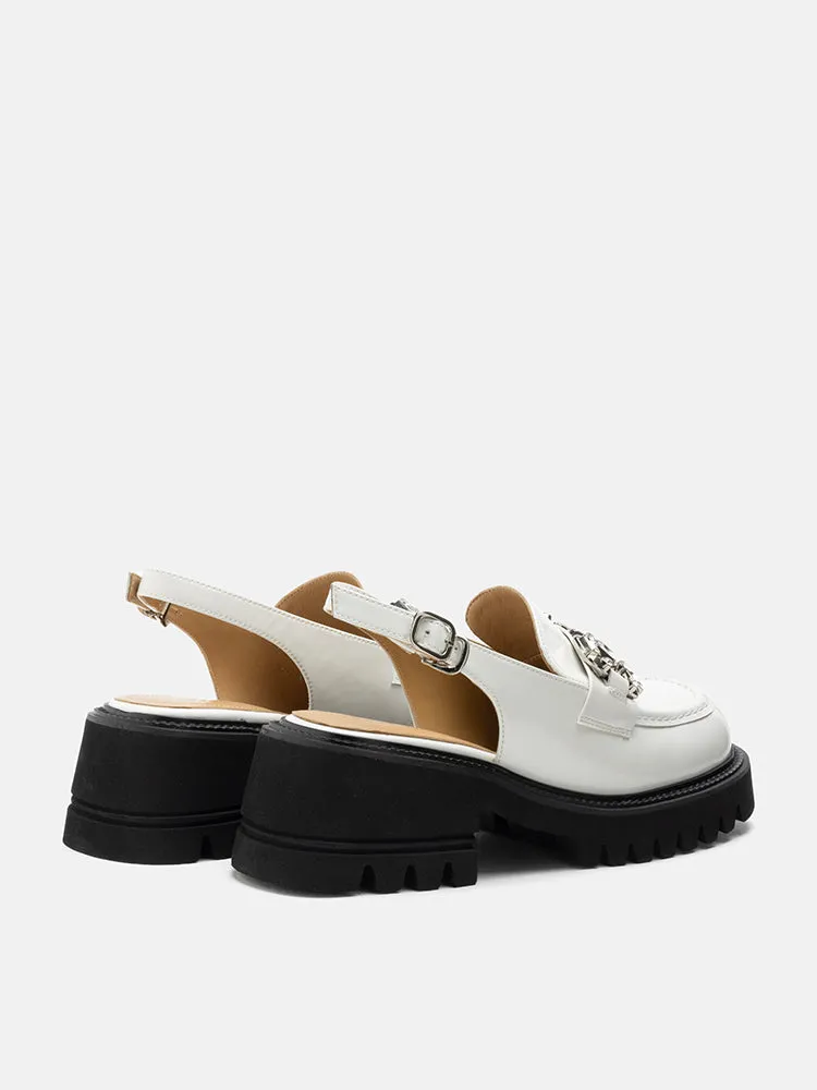 Yasmin Diamante Embellished Buckle Slingback Loafers